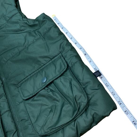 All In Motion green secured hand pockets kid's puffer vest Size L (12/14) - Picture 4 of 7